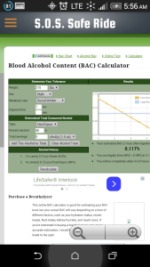 Added Bonus: Find out your B.A.C. (Blood Alcohol Content) right from your phone! It's always good to know whether you're legal or not.